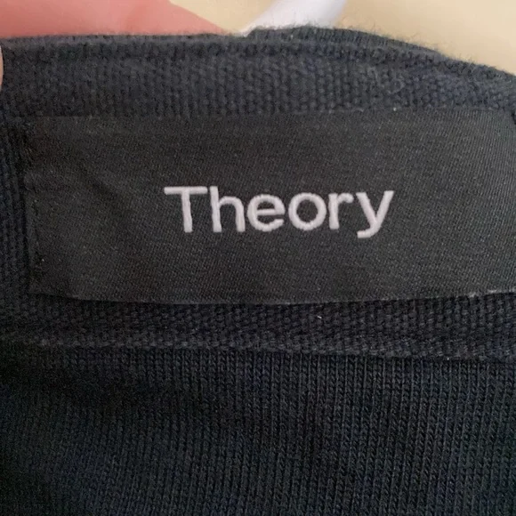 Theory sz XL cotton longsleeve tshirt hoodie 2 buttons LIKE NEW dark navy blue - Picture 3 of 12